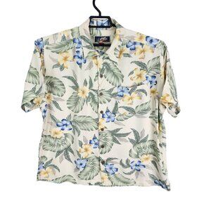 Mens Multicolor La Cabana Floral Hawaiian Shirt Button Down Short Sleeve Size XL